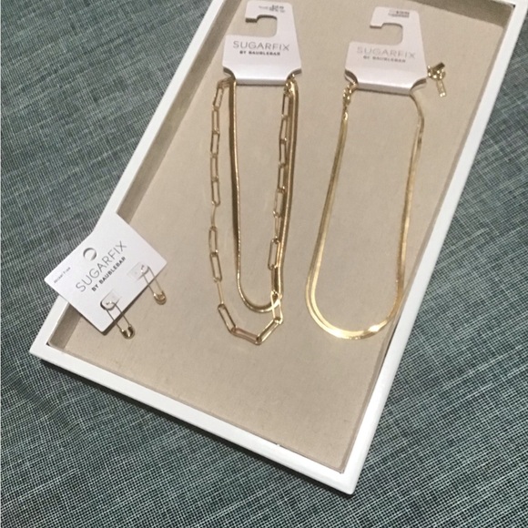 SUGAR FIX BUNDLE DEAL!! 2Set Of Gold Tone Necklaces&Earrings.Very Nice NEW .🍁🍂 - Picture 8 of 10